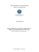 Hệ quả pháp lý của việc hủy phán quyết trọng tài theo pháp luật việt nam 