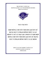 Hợp đồng chuyển nhượng quyền sử dụng đất vi phạm hình thức luật định và xử lý hậu quả pháp lý khi hợp đồng chuyển nhượng quyền sử dụng đất vi phạm hình thức luật định 