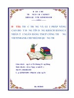 THỰC TRẠNG và GIẢI PHÁP NÂNG CAO HOẠT ĐỘNG tín DỤNG KHÁCH HÀNG cá NHÂN tại NGÂN HÀNG TMCP CÔNG THƯƠNG VIETINBANK CHI NHÁNH QUẢNG TRỊ 