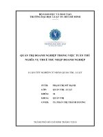 Quản trị doanh nghiệp trong việc tuân thủ nghĩa vụ thuế thu nhập doanh nghiệp 