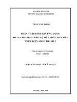 Phân tích đánh giá ứng dụng rơ le g60 trong bảo vệ máy phát nhà máy thủy điện sông tranh 2