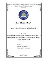 SINH VIÊN TRƯỜNG ĐẠI HỌC THƯƠNG MẠI HỌC TẬP VÀ LÀM THEO TƯ TƯỞNG ĐẠO ĐỨC HỒ CHÍ MINH TRONG GIAI ĐOẠN HIỆN NAY