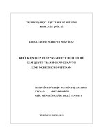 Khởi kiện biện pháp  as such  theo cơ chế giải quyết tranh chấp của wto kinh nghiệm cho việt nam 