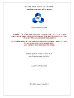 Nghiên cứu tổng hợp vật liệu tổ hợp nano fe3o4 tio2 GO (graphene oxit) và khảo sát hoạt tính kháng khuẩn e coli và xử lý phẩm màu rhodamine blue 