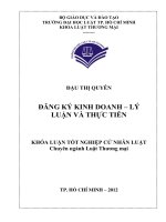 Đăng kí kinh doanh   lý luận và thực tiễn 