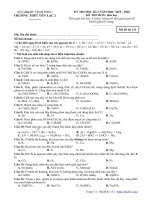 Đề thi học kì 2 môn Hóa học lớp 12 năm 2019-2020 – Trường THPT Yên Lạc 2