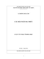 Tài liệu luận văn Toán học; Bài toán đa thức