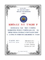 ĐÁNH GIÁ kết QUẢ TRUYỀN THÔNG MARKETING TÍCH hợp THÔNG QUA CHƯƠNG TRÌNH “HUDA CENTRAL’S TOP TALENT 2018” của CÔNG TY TNHH TM CARLSBERG VIỆT NAM 