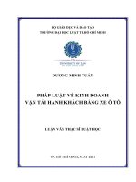Pháp luật về kinh doanh vận tải hành khách bằng xe ô tô 