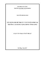 Xây dựng hệ hỗ trợ tư vấn tuyển sinh tại trường cao đẳng cộng đồng vĩnh long