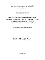 Tăng cường quản trị rủi ro trong kinh doanh xuất khẩu cà phê của công ty vinacafe buôn ma thuột (tt) 