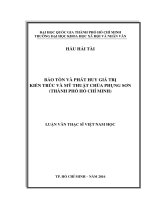 Bảo tồn và phát huy giá trị kiến trúc và mỹ thuật chùa phụng sơn (thành phố hồ chí minh)     