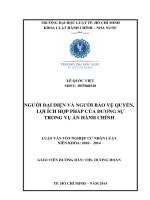 Người đại diện và người bảo vệ quyền, lợi ích hợp pháp của đương sự trong vụ án hành chính 