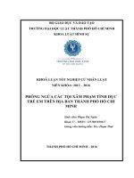 Phòng ngừa các tội xâm phạm tình dục trẻ em trên địa bàn thành phố hồ chí minh hcm 