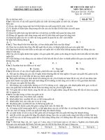 Đề thi học kì 2 môn Sinh học lớp 12 năm 2019-2020 – Trường THPT Lý Thái Tổ