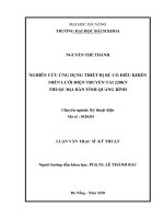 Nghiên cứu ứng dụng thiết bị bù có điều khiển trên lưới điện truyền tải 220kv thuộc địa bàn tỉnh quảng bình