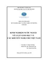 Kinh nghiệm nước ngoài về luật giáo dục và các khuyến nghị cho việt nam  báo cáo tổng kết đề tài nghiên cứu khoa học cấp trường 