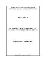 Bạo hành đối với nữ lao động giúp việc gia đình ở thành phố hồ chí minh hiện nay     
