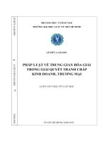 Pháp luật về trung gian hòa giải trong giải quyết tranh chấp kinh doanh, thương mại 