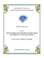 Trách nhiệm liên đới bồi thường thiệt hại trong tai nạn giao thông 