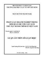 Pháp luật doanh nghiệp trong mối quan hệ với cải cách thủ tục hành chính ở việt nam 