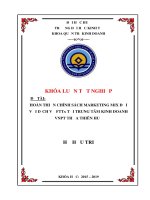 HOÀN THIỆN CHÍNH SÁCH MARKETING MIX đối với DỊCH vụ FTTx tại TRUNG tâm KINH DOANH VNPT THỪA THIÊN HUẾ 