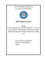 Cương lĩnh dân tộc của chủ nghĩa Mác – Lênin và sự vận dụng cương lĩnh đó vào việc thực hiện chính sách dân tộc của Đảng, nhà nước ta hiện nay