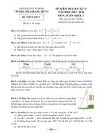 Đề thi học kì 2 môn Toán lớp 7 năm 2019-2020 có đáp án - Trường THCS Quang Trung