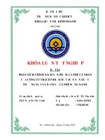Phân tích chính sách sản phẩm cà phê cá nhân của công ty TNHH sản xuất thương mại và dịch vụ cà phê đồng xanh 