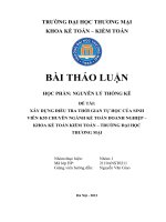 Xây dựng phương án điều tra về thời gian tự học của sinh viên K55 chuyên ngành Kế toán doanh nghiệp – khoa Kế toán Kiểm toán – trường đại học Thương mại