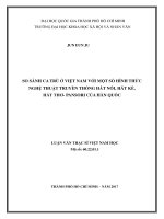 So sánh ca trù ở việt nam với một số hình thức nghệ thuật truyền thống hát nói, hát kể, hát thơ   pansori của hàn quốc     