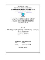 LUẬN VĂN TỐT NGHIỆP KỸ SƯ NGÀNH CÔNG NGHỆ THÔNG TIN ĐỀ TÀI :Xây dựng website giới thiệu và bán Laptop qua mạng.