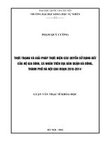 Tài liệu luận văn Thực trạng và giải pháp thực hiện các quyền sử dụng đất của hộ gia đình