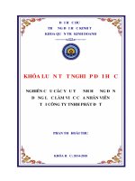 NGHIÊN cứu các yếu tố ẢNH HƯỞNG đến ĐỘNG lực làm VIỆC của NHÂN VIÊN tại CÔNG TY TNHH PHÁT đạt 