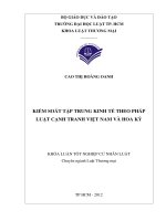 Kiểm soát tập trung kinh tế theo pháp luật cạnh tranh việt nam và hoa kỳ 