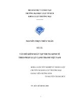 Vấn đề kiểm soát tập trung kinh tế theo pháp luật cạnh tranh việt nam 