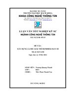 LUẬN VĂN TỐT NGHIỆP KỸ SƯ NGÀNH CÔNG NGHỆ THÔNG TIN ĐỀ TÀI :XÂY DỰNG GAME GIẢI TRÍ BOMBER-MAN 3D