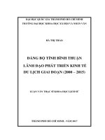 Đảng bộ tỉnh bình thuận lãnh đạo phát triển kinh tế du lịch giai đoạn 2000 2015     