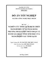 Nghiên cứu tinh sạch dịch chiết mangiferin từ lá xoài bằng phương pháp chiết phân đoạn và đánh giá hoạt tính sinh học của mangiferin sau tinh sạch