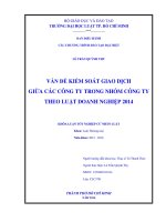 Vấn đề kiểm soát giao dịch giữa các công ty trong nhóm công ty theo luật doanh nghiệp 2014 