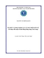 Tổ chức và hoạt động của ủy ban nhân dân xã (từ thực tiễn một số tỉnh đồng bằng sông cửu long) 