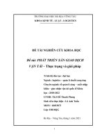 Phát triển sàn giao dịch vận tải thực trạng và giải pháp đề tài nghiên cứu khoa học 