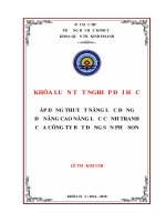ÁP DỤNG THUYẾT NĂNG lực ĐỘNG để NÂNG CAO NĂNG lực CẠNH TRANH của CÔNG TY bất ĐỘNG sản PHỐ SON 