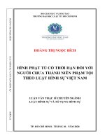Hình phạt tù có thời hạn đối với người chưa thành niên phạm tội theo luật hình sự việt nam 