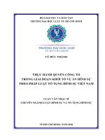 Thực hành quyền công tố trong giai đoạn khởi tố vụ án hình sự theo pháp luật tố tụng hình sự việt nam 