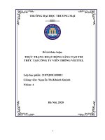 THỰC TRẠNG HOẠT ĐỘNG SÁNG TẠO TRI THỨC TẠI CÔNG TY VIỄN THÔNG VIETTEL