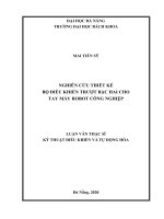 Nghiên cứu thiết kế bộ điều khiển trượt bậc hai cho tay máy robot công nghiệp