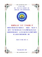 PHÂN TÍCH các NHÂN tố ẢNH HƯỞNG đến QUYẾT ĐỊNH MUA hạt cà PHÊ RANG XAY GREENFIELDS của các QUÁN cà PHÊ TRÊN địa bàn THÀNH PHỐ HUẾ 