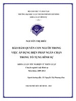 Bảo đảm quyền con người trong việc áp dụng biện pháp ngăn chặn trong tố tụng hình sự 