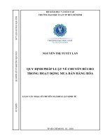 Quy định pháp luật về chuyển rủi ro trong hoạt động mua bán hàng hoá 